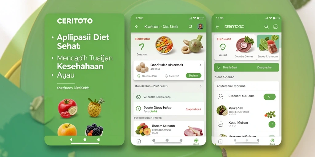 Antarmuka menarik dan mudah digunakan untuk diet sehat.