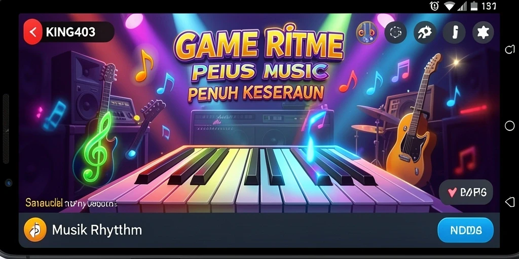 Antarmuka interaktif permainan KING403 dengan ritme musik.