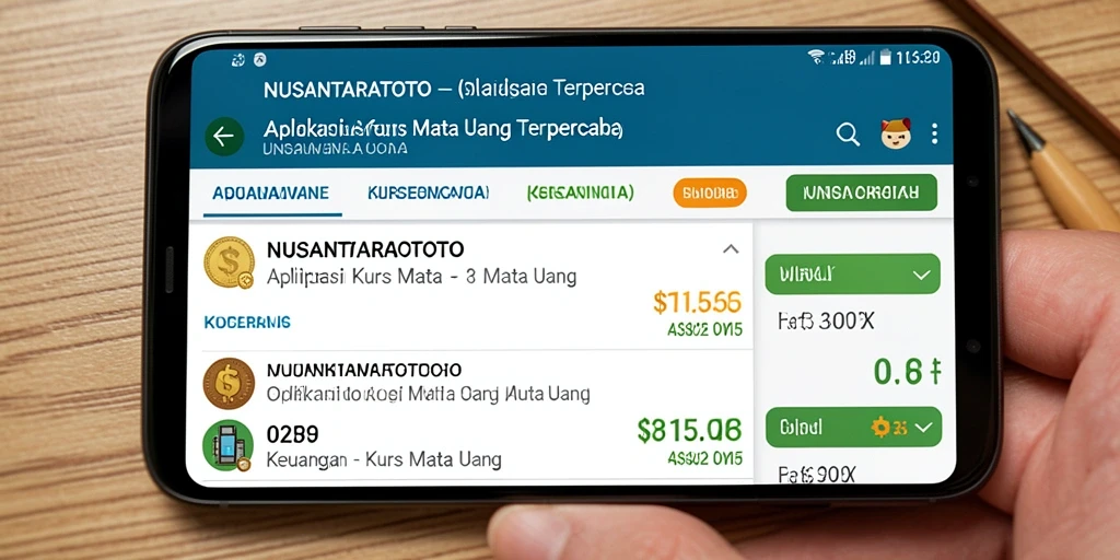 Antarmuka menarik NUSANTARATOTO dengan informasi kurs mata uang.