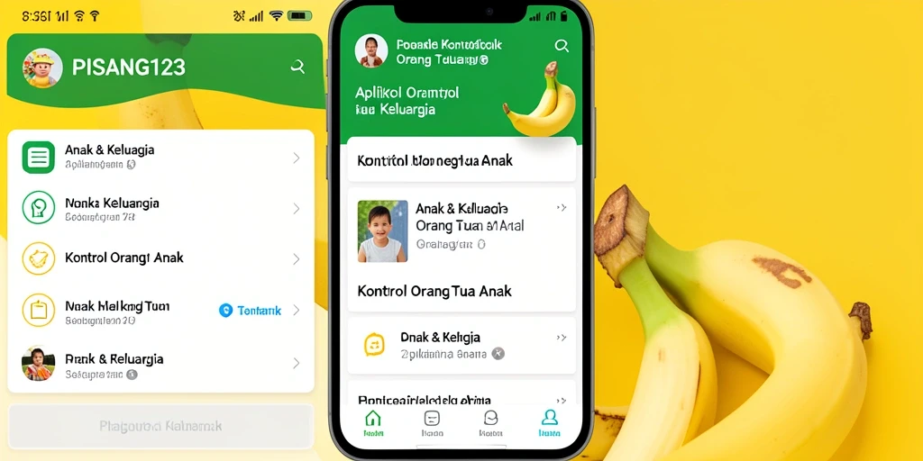 Antarmuka pengguna PISANG123 yang intuitif dan informatif untuk kontrol orang tua.