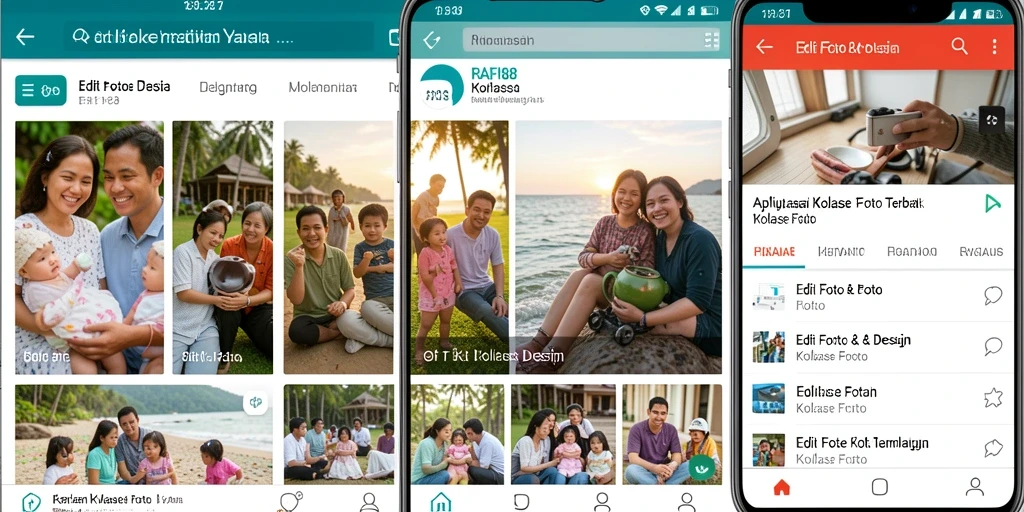 Antarmuka intuitif dan fitur kolase foto yang beragam.