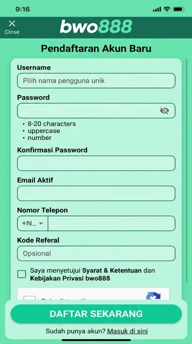 Cara Mudah Buat Akun Baru di bwo888